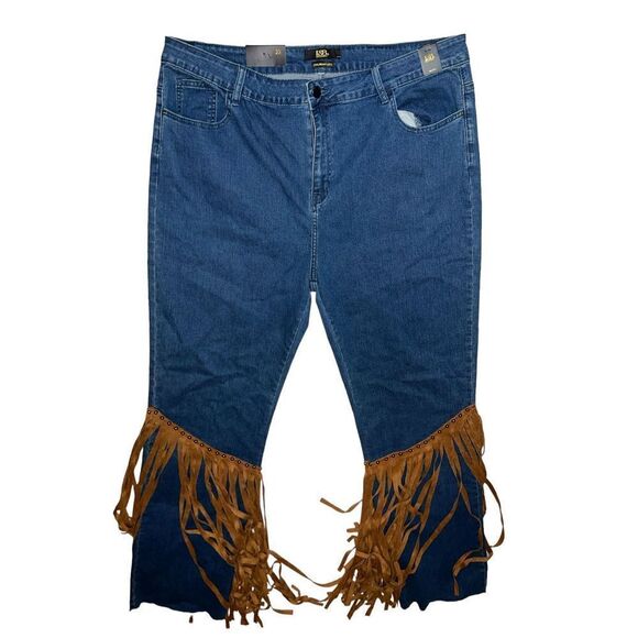 NWT L&B Studded Fringe Jeans Lucky and Blessed 22 - Picture 6 of 6
